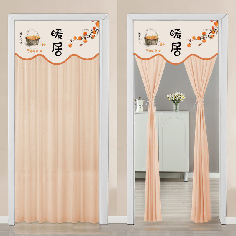 Non Perforated Magic Tape Gauze Double-layer Blackout Curtain