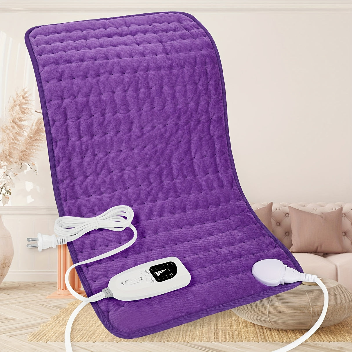 Extra Large Heating Pad, Electric Heating Pad, Portable, 24 "x12", 6 Heating Levels, Quickly Heats Up To 140 ° F, Automatically Shuts Off In 2 Hours, Leg, Shoulder, Knee, Neck Heating - Machine Was...