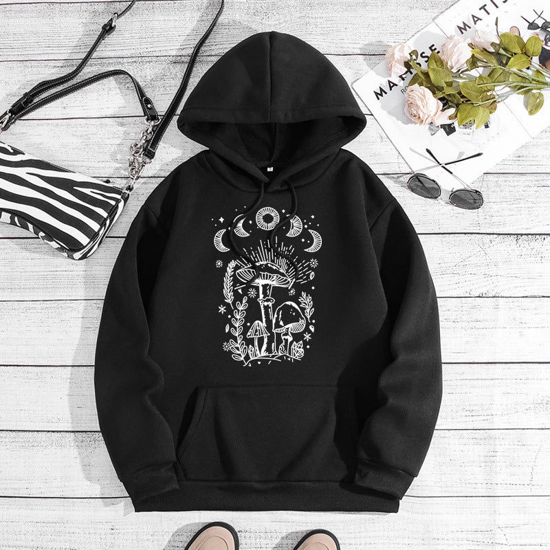 Velvet Thickened Hooded Sweatshirt with Heel Wrap