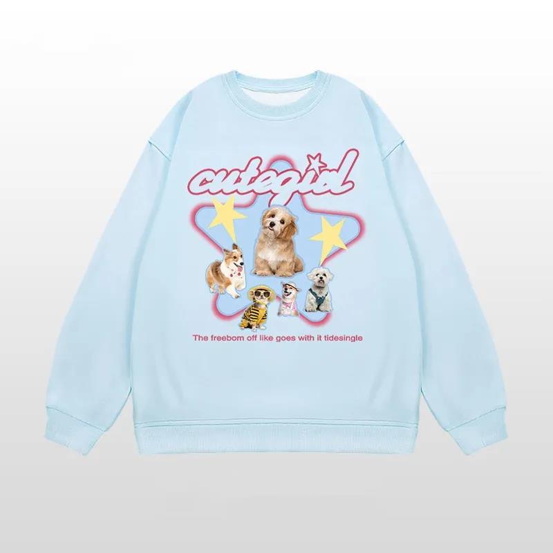 Vintage Retro Crew Neck Loose Cotton Sweater