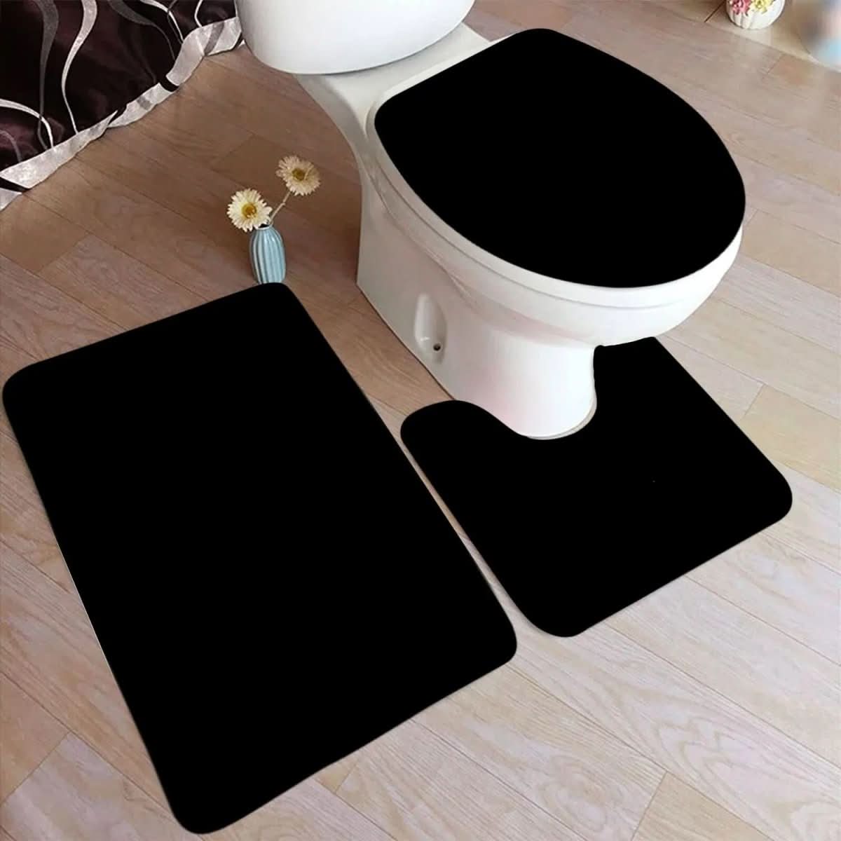 Flannel Bathroom Three Piece Set