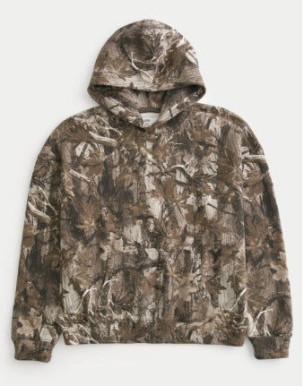 Women's Oversized Maple Leaf Camo Sports Hoodie