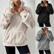 Autumn And Winter European And American Velvet Stand Collar Sweater