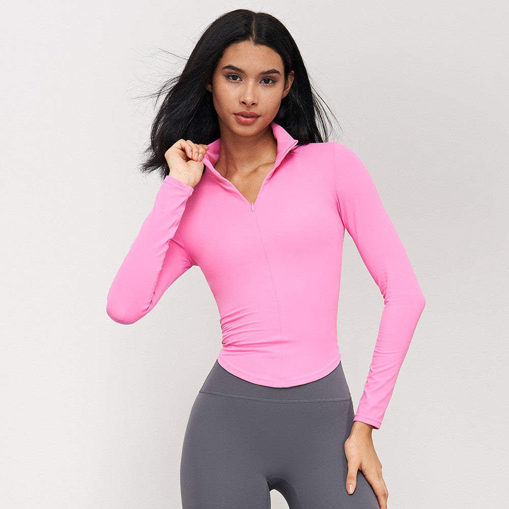 Women's Waist-Tight Stand Collar Yoga Jacket
