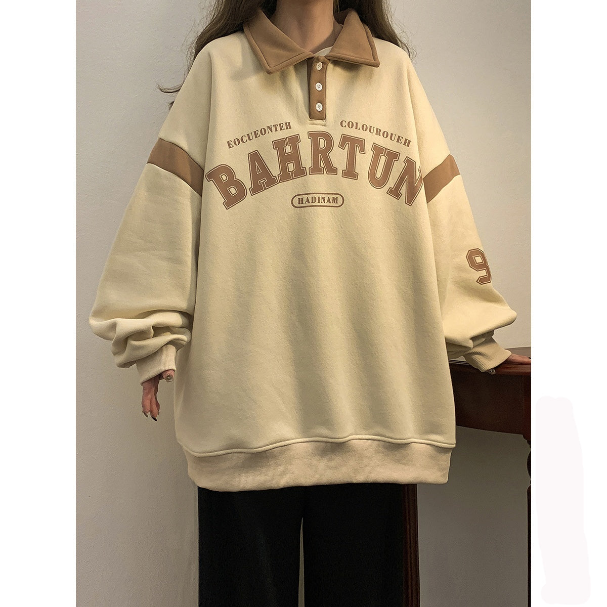 Retro Velvet Polo Collar Plus Size Thickened Winter Sweater