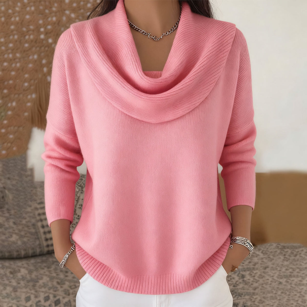 Autumn and Winter New Solid Color Long-sleeved Sweater