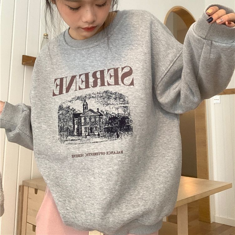 Women's Korean-Style Loose Pullover Hoodie Sweatshirt