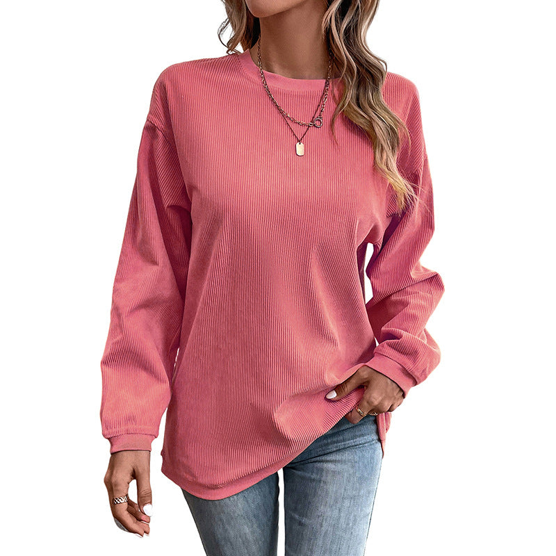 Women's Letter Print Casual Round Neck Pullover Sweater
