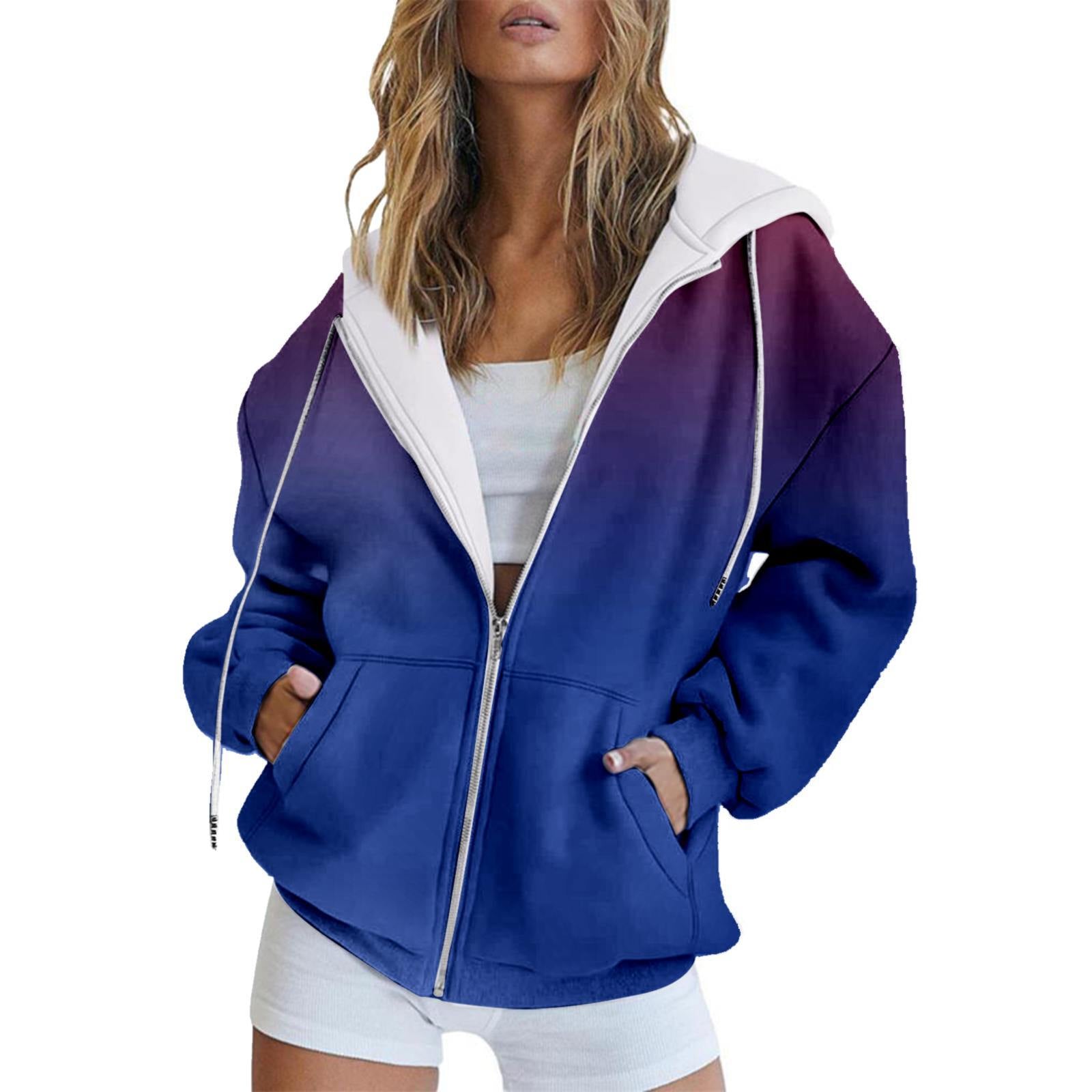 Women's Casual Full-Zip Hoodie Sweatshirt