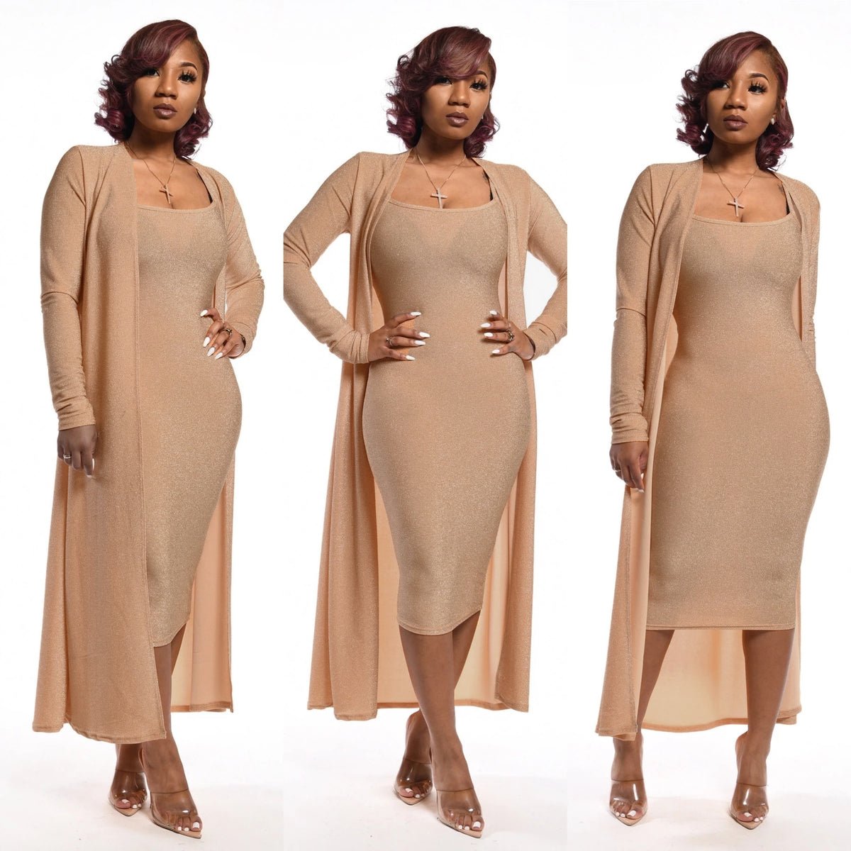 Womens Cardigan Jacket Fashionable and Sexy Two-piece Set