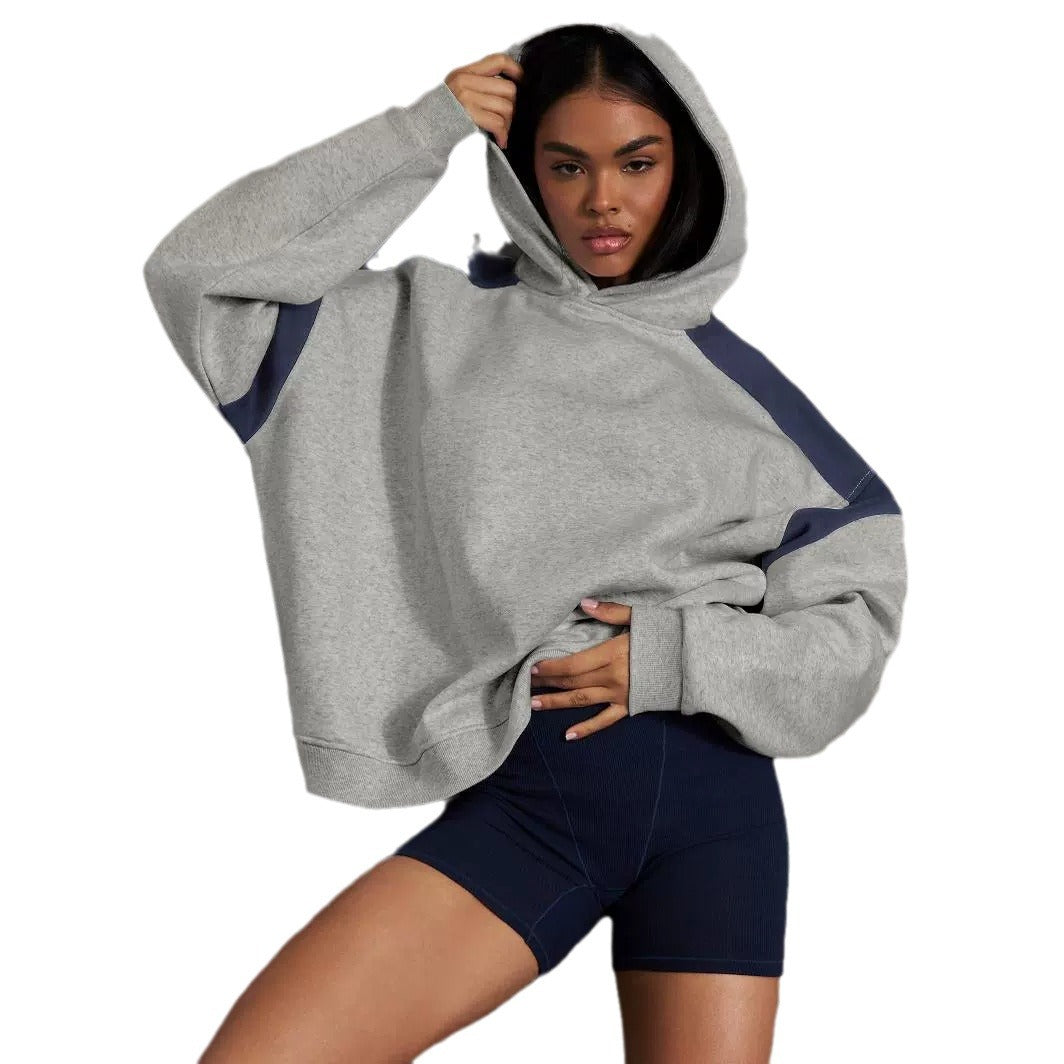 Colorblock Drop Shoulder Hooded Sweater