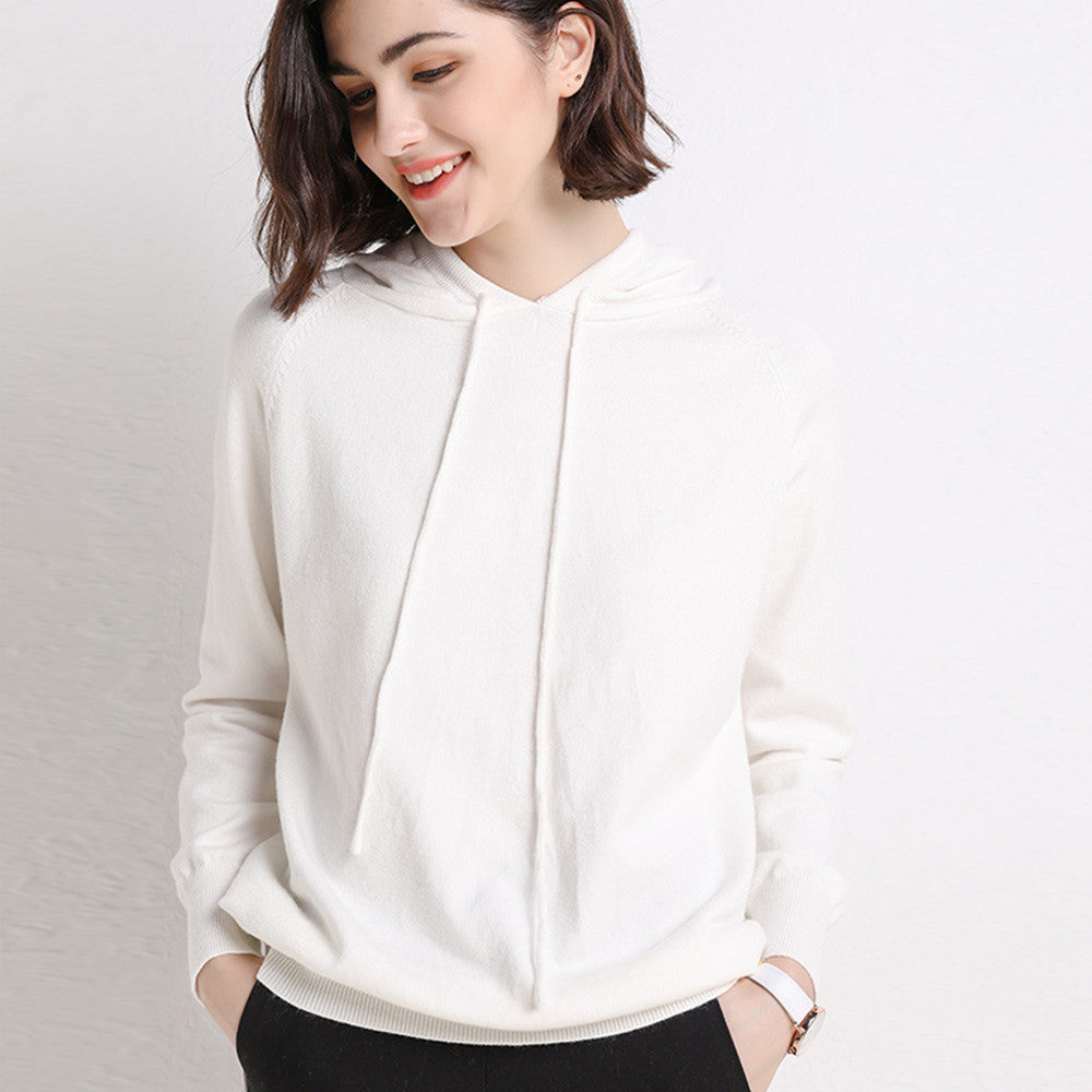 Women's Lightweight Knitted Hooded Sweater