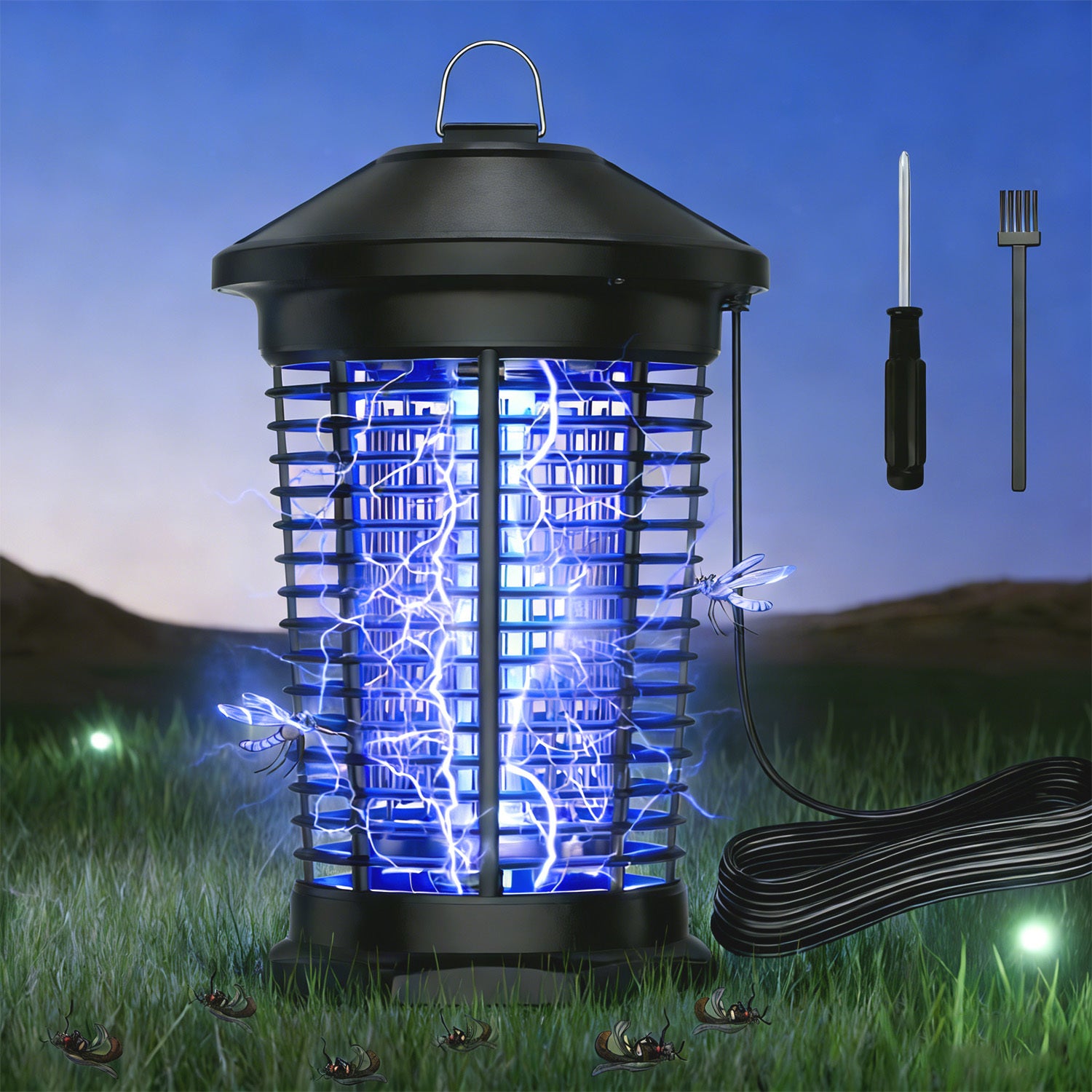 Electric Mosquito Killer with 4000V Shock and IPX6 Waterproof Rating, 6‑Foot Power Cord