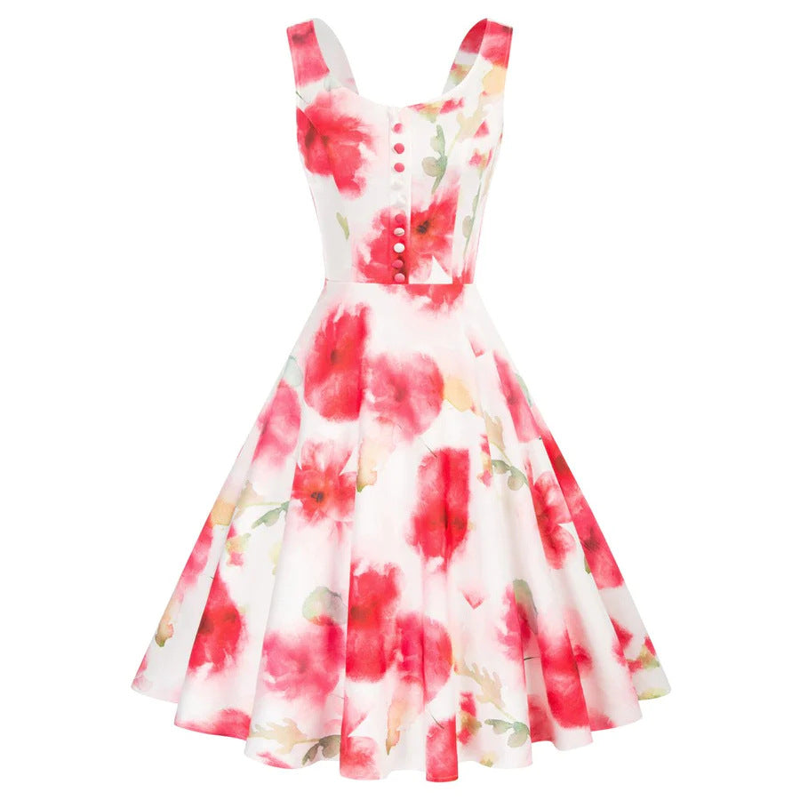 Retro Cocktail Party Ball Gown Sleeveless Homecoming Dress