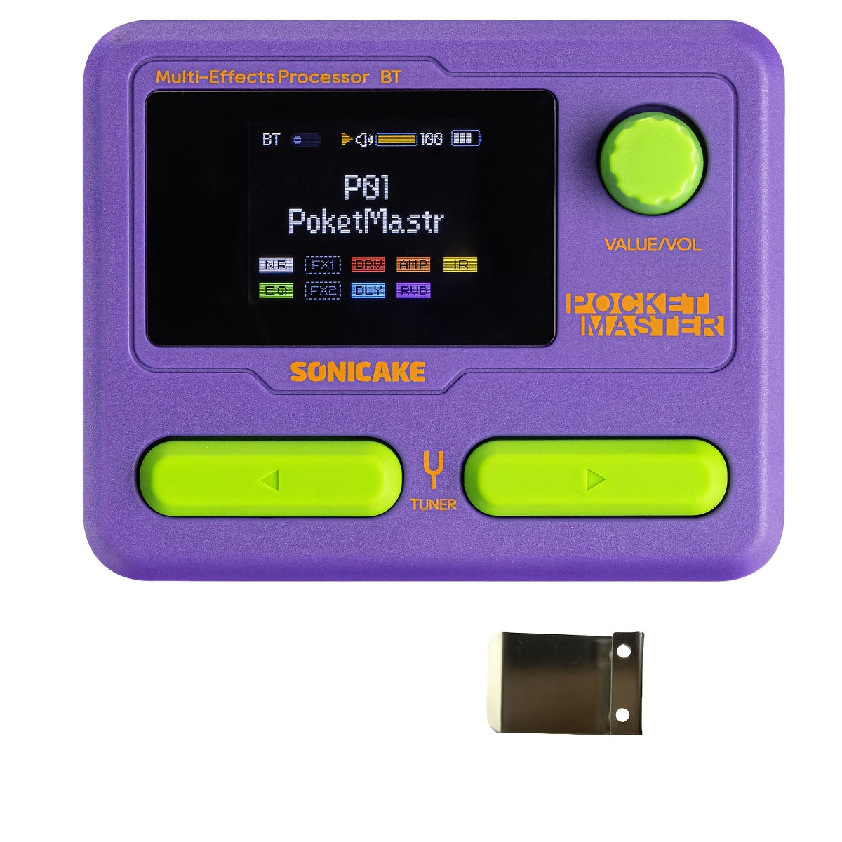 Pocket Master Guitar Modeling Multi-Effects Processor with IR Cabinet Simulation and Belt Clip (English)