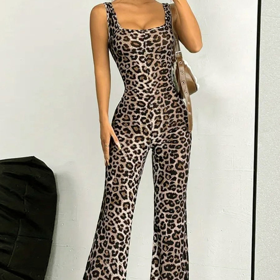 Women's Backless Slim Fit Printed Jumpsuit