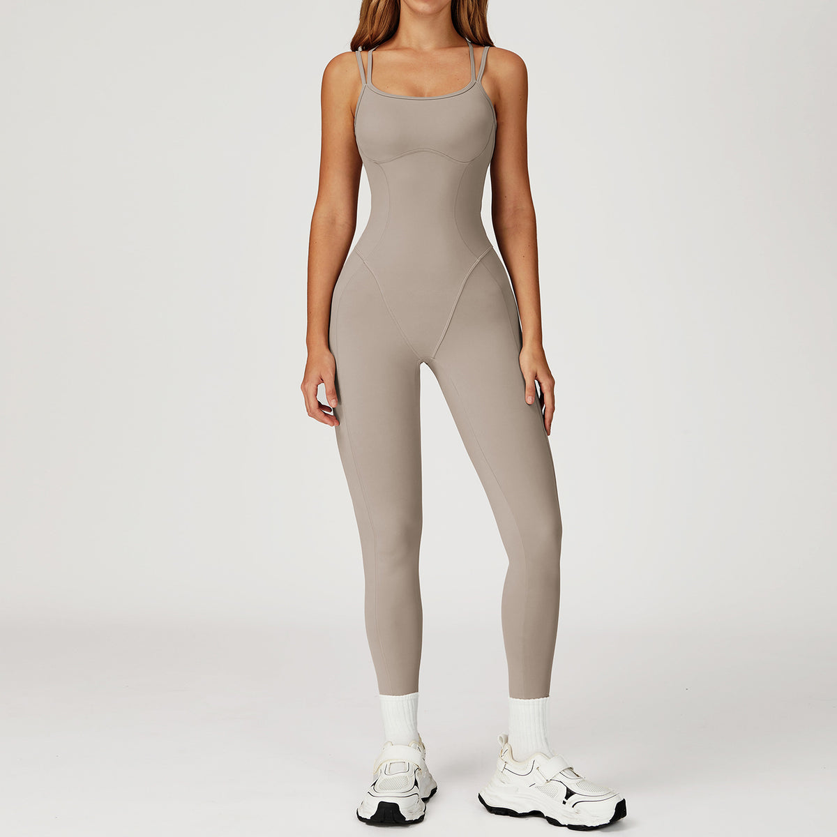 Cross Back Slim-Fit Yoga Jumpsuit