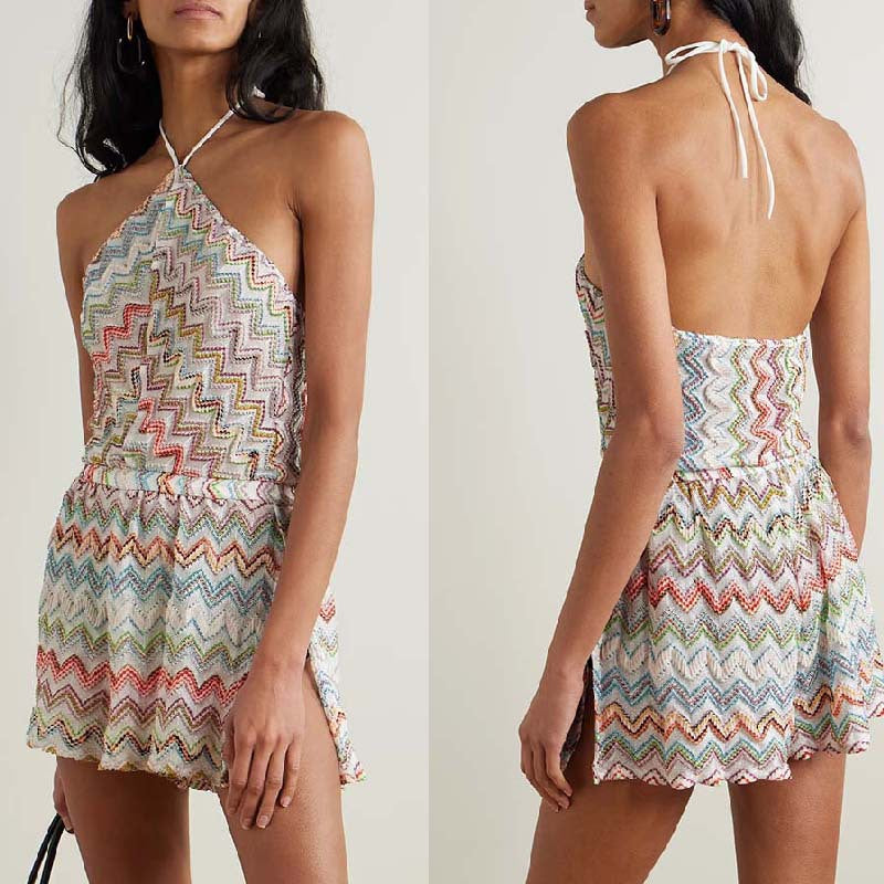 Colorful Printed Summer Split Romper