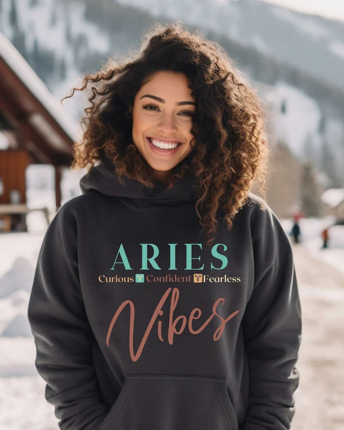 Girls Cute Printed Hooded Sweater Cozy Fall Winter Pullover