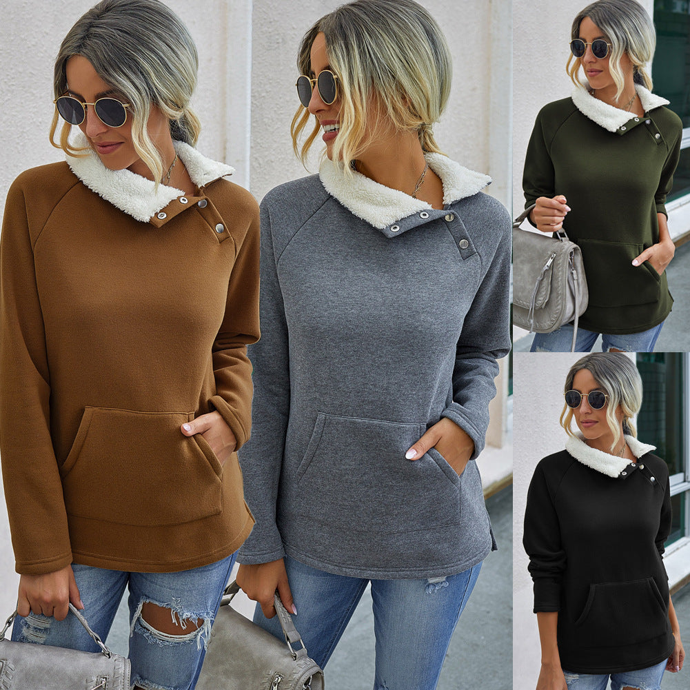 Women's Stitching Plush Comfortable Warm Sweater