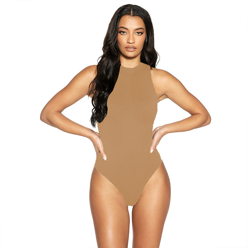 Women's Sexy Slim-Fit Sleeveless Ribbed Tank Jumpsuit