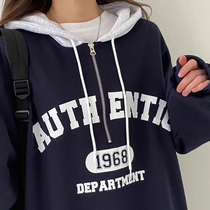 Niche Style Zip-Up Hoodie Sweatshirt