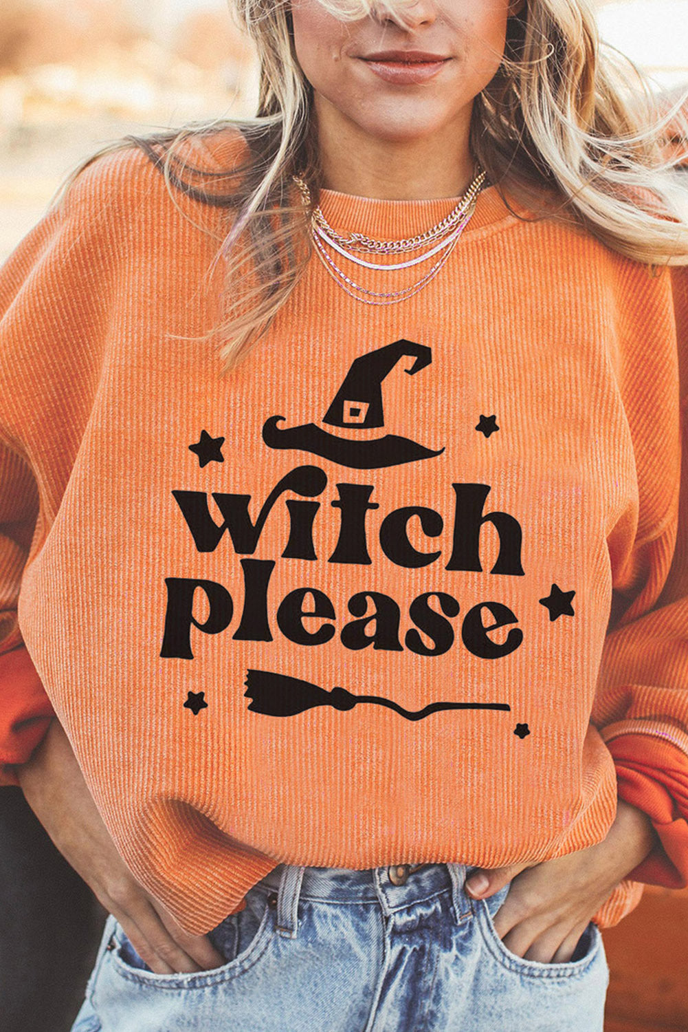 Women's Halloween Pumpkin Graphic Loose Round Neck Pullover Sweater