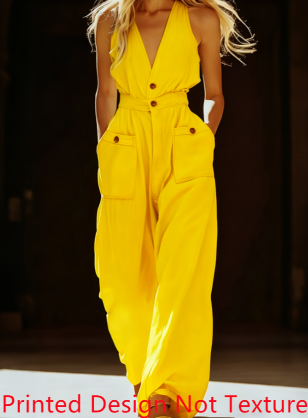 Workwear-style Waist-cinched Wide-leg Jumpsuit