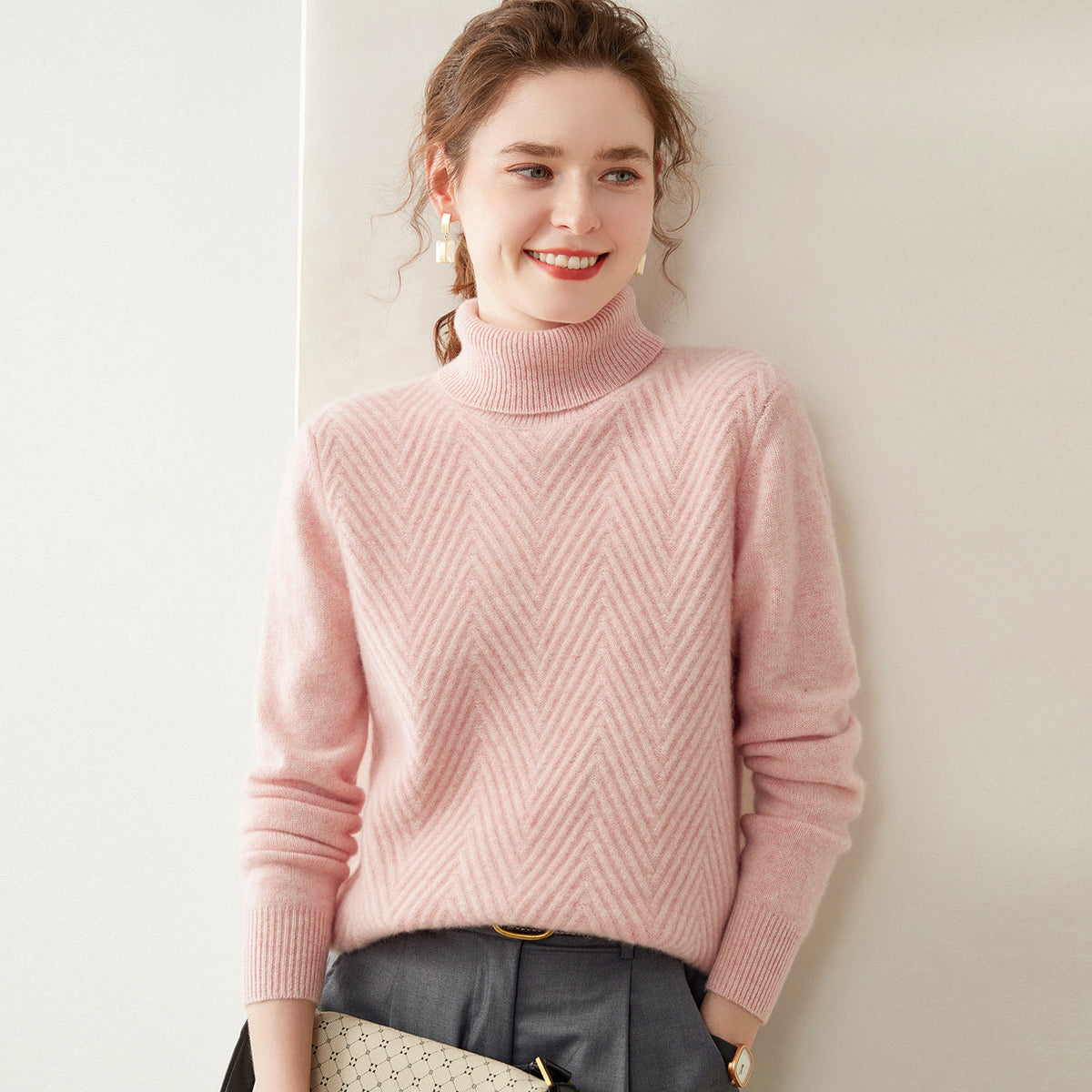 Knitted Cashmere Casual All-matching Fashion Pullover Bottoming Sweater