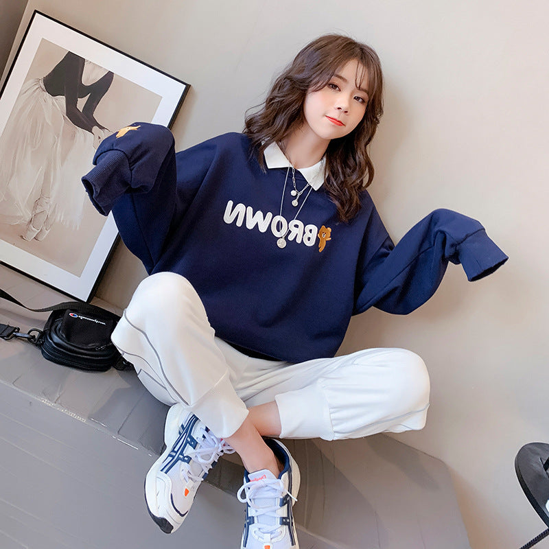 Cozy Bear Graphic Casual Pullover Hoodie for Women