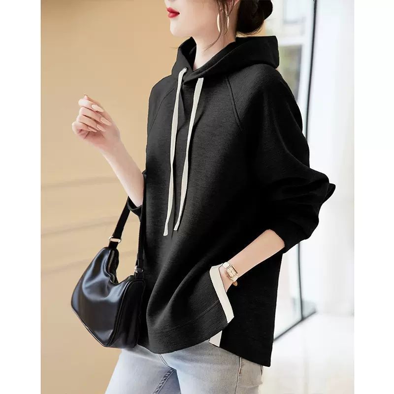 Women's Casual Cotton Loose-Fit Hooded Sweatshirt