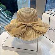 Sun-Protecting Ruffled Straw Hat