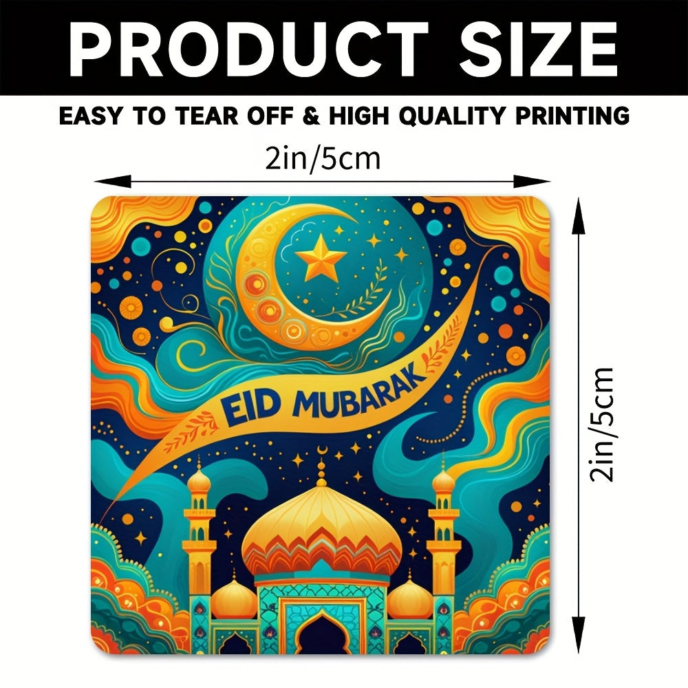Eid Mubarak Candle Stickers - 6 Pack in 2x2 Inch Size