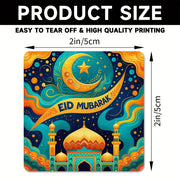 Eid Mubarak Candle Stickers - 6 Pack in 2x2 Inch Size