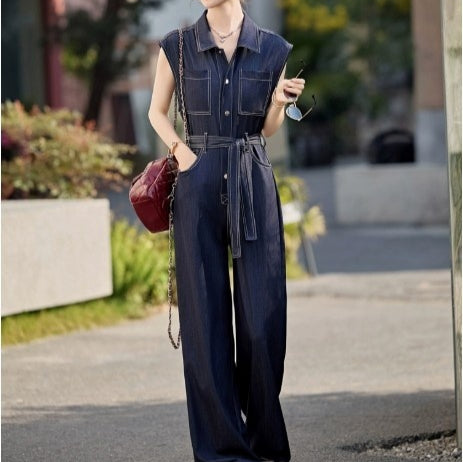 Women's Slimming Tencel Denim Jumpsuit