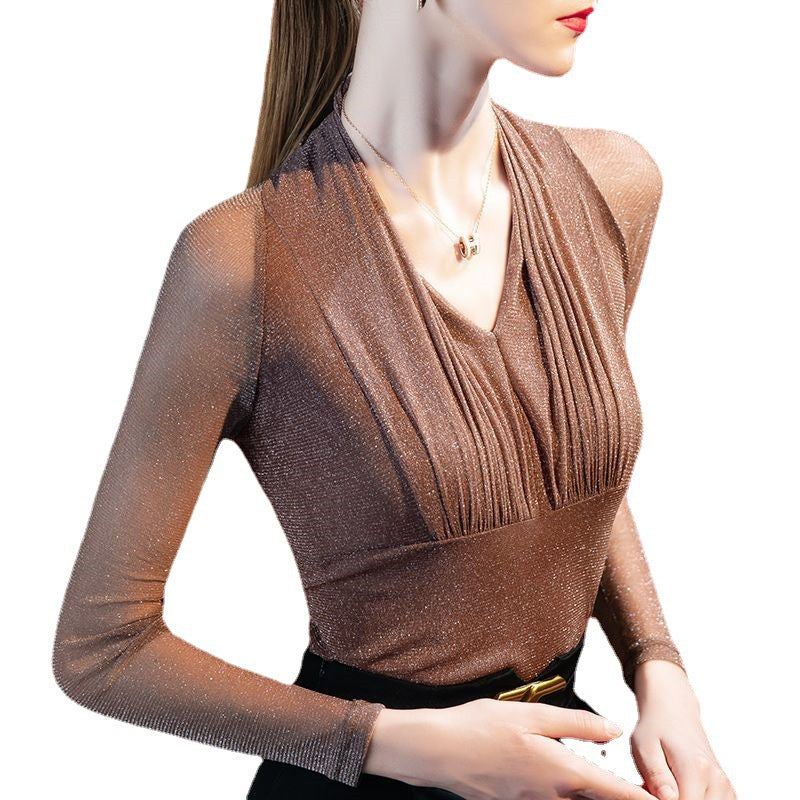 Chic V-Neck Long-Sleeve Ethnic Top for Women