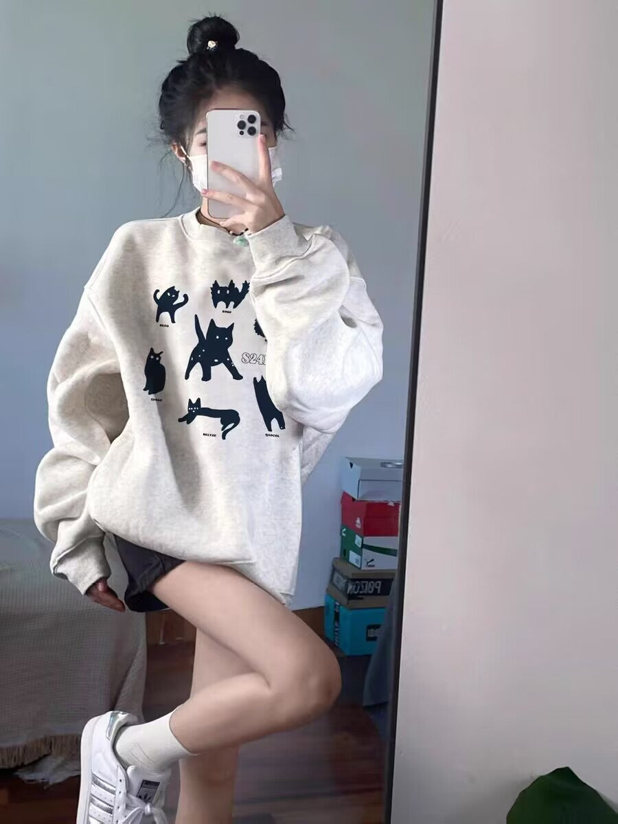 Women's Loose Round Neck Long Sleeve Pullover Sweater