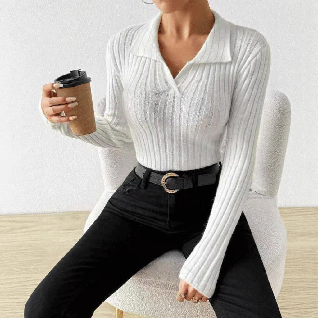 Slim-Fit Long Sleeve Women's Top – Elegant Patchwork Style