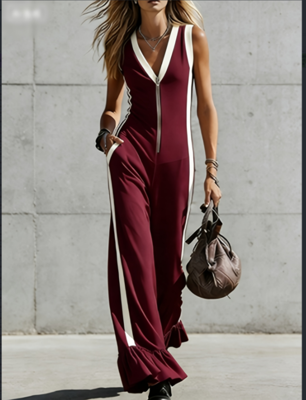 Sleeveless Waisted Jumpsuit