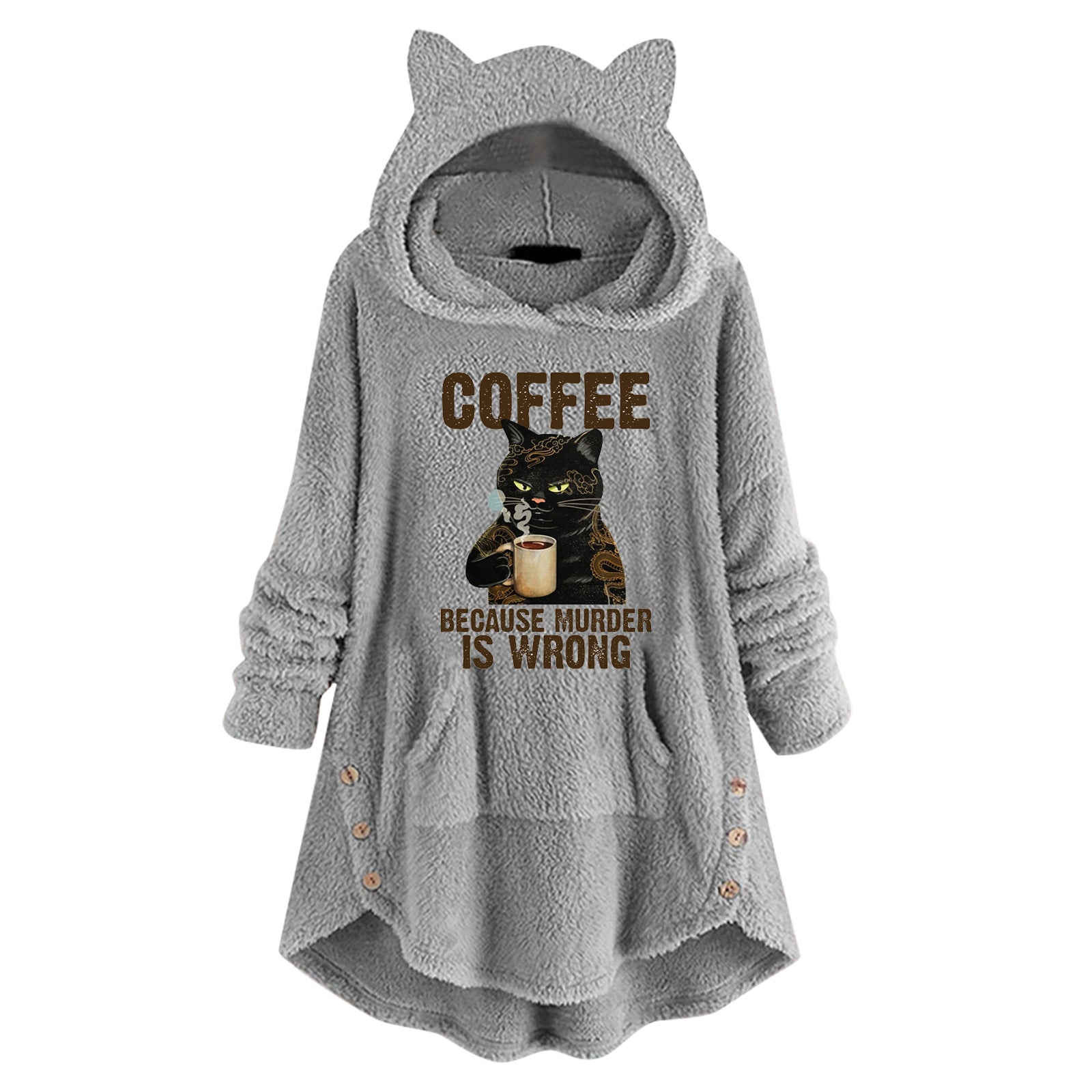 Plush Cat Ear Hooded Pullover Cozy Winter Sweater