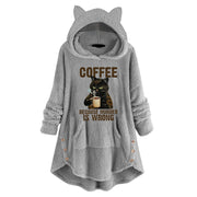Plush Cat Ear Hooded Pullover Cozy Winter Sweater