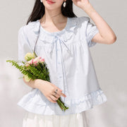 Elegant Korean Blouse for Women - Soft Round Neck