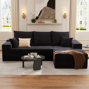 103" MODERN MODULAR L-SHAPE CLOUD SOFA SET for LIVING ROOM - Soft Cushions, Wood-free Construction, Easy to Assemble for Large Spaces - Suitable for Living Rooms And Apartments - Minimalist Style, ...