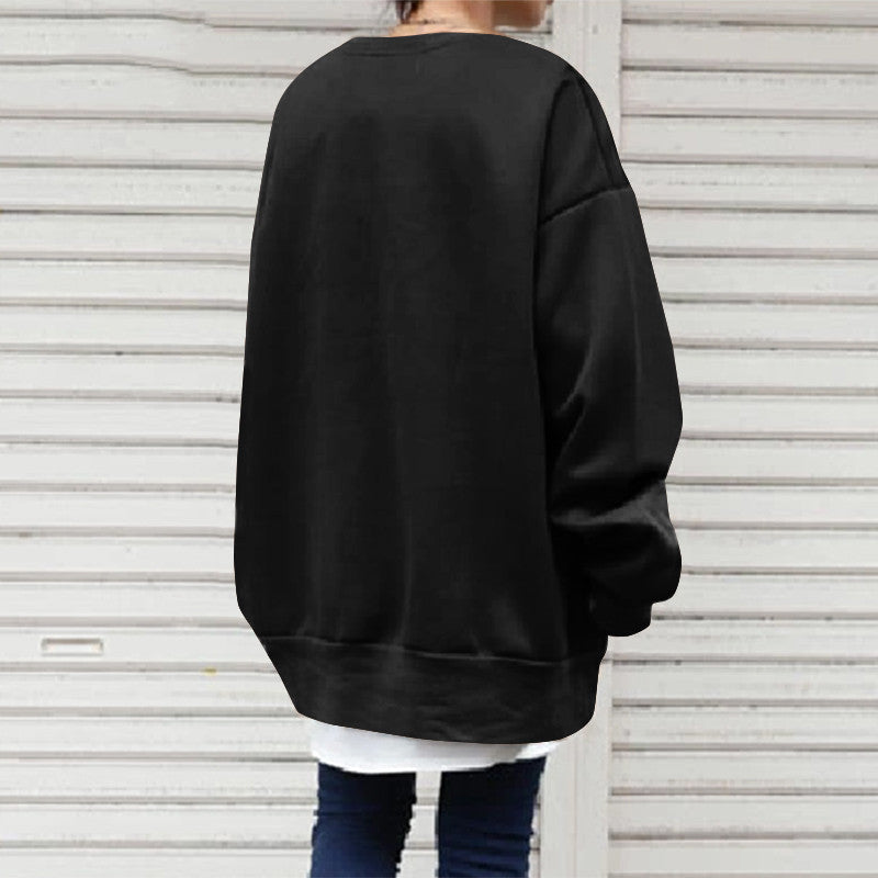 Women's Cozy Round Neck Loose Pullover Sweater