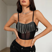 Stunning Midriff-Baring Tank Top with Zipper