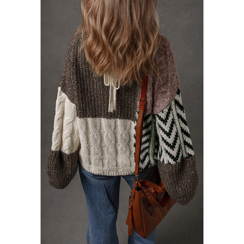 Women's Round Neck European and American Leisure-style Multi-color Printed Sweater