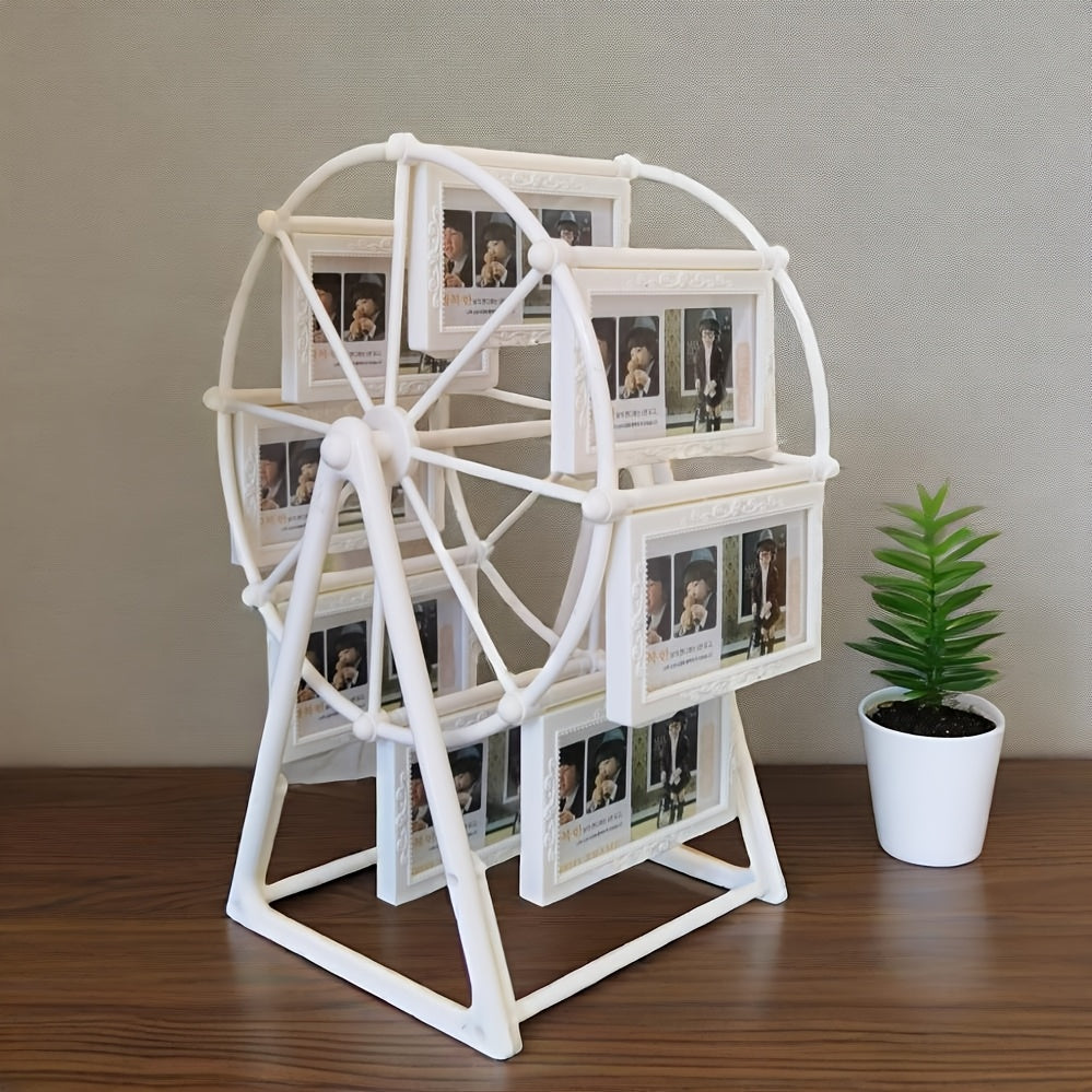 [8pcs Ferris Wheel Frame] 8pcs Vintage Rotating Ferris Wheel Photo Frame - 4-Inch | Exquisite Decor for Living Room, Bedroom, Or Desk | Perfect Gift for Valentine's Day, Birthdays, And Christmas