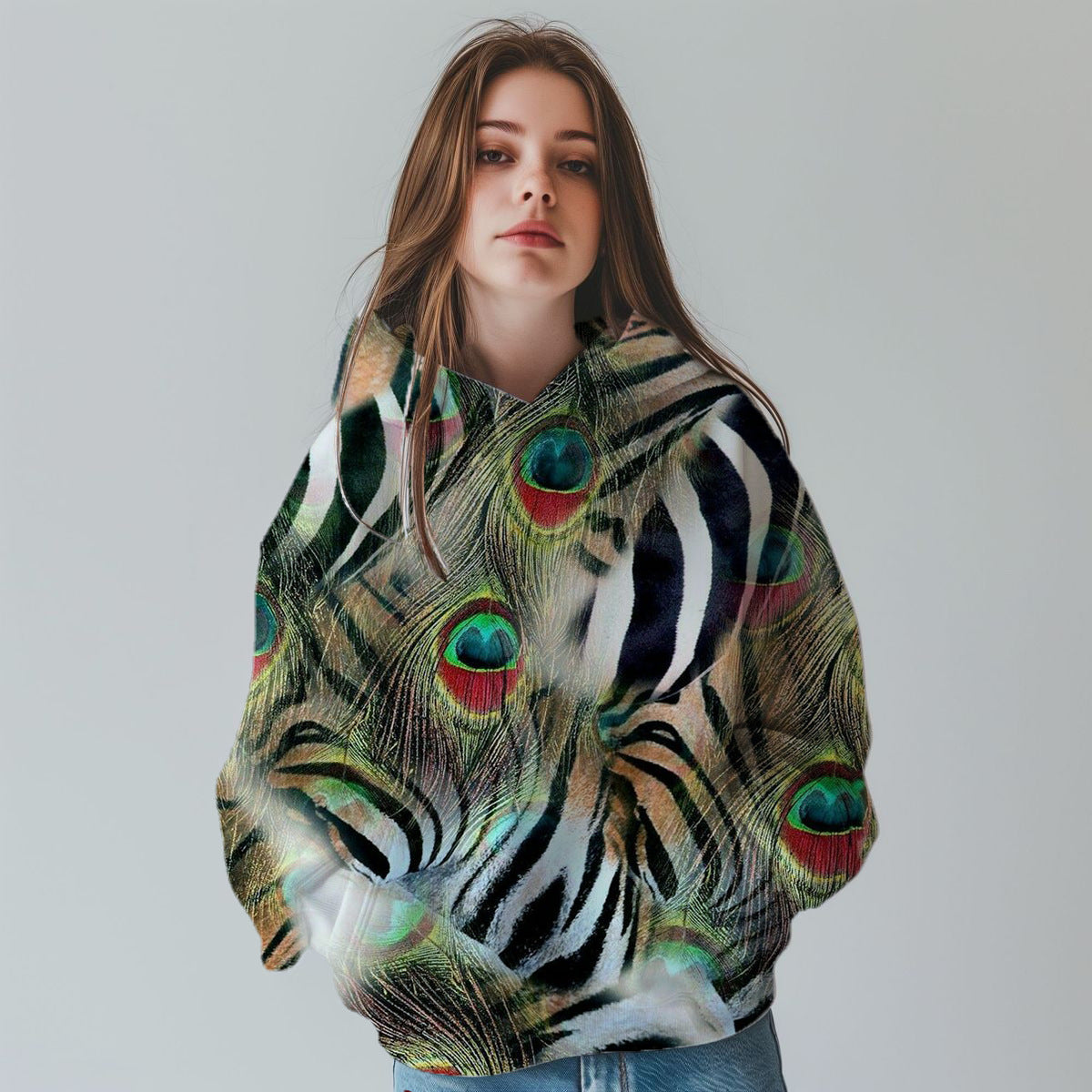 Chic 3D Leopard Print Digital Fashion Sweatshirt