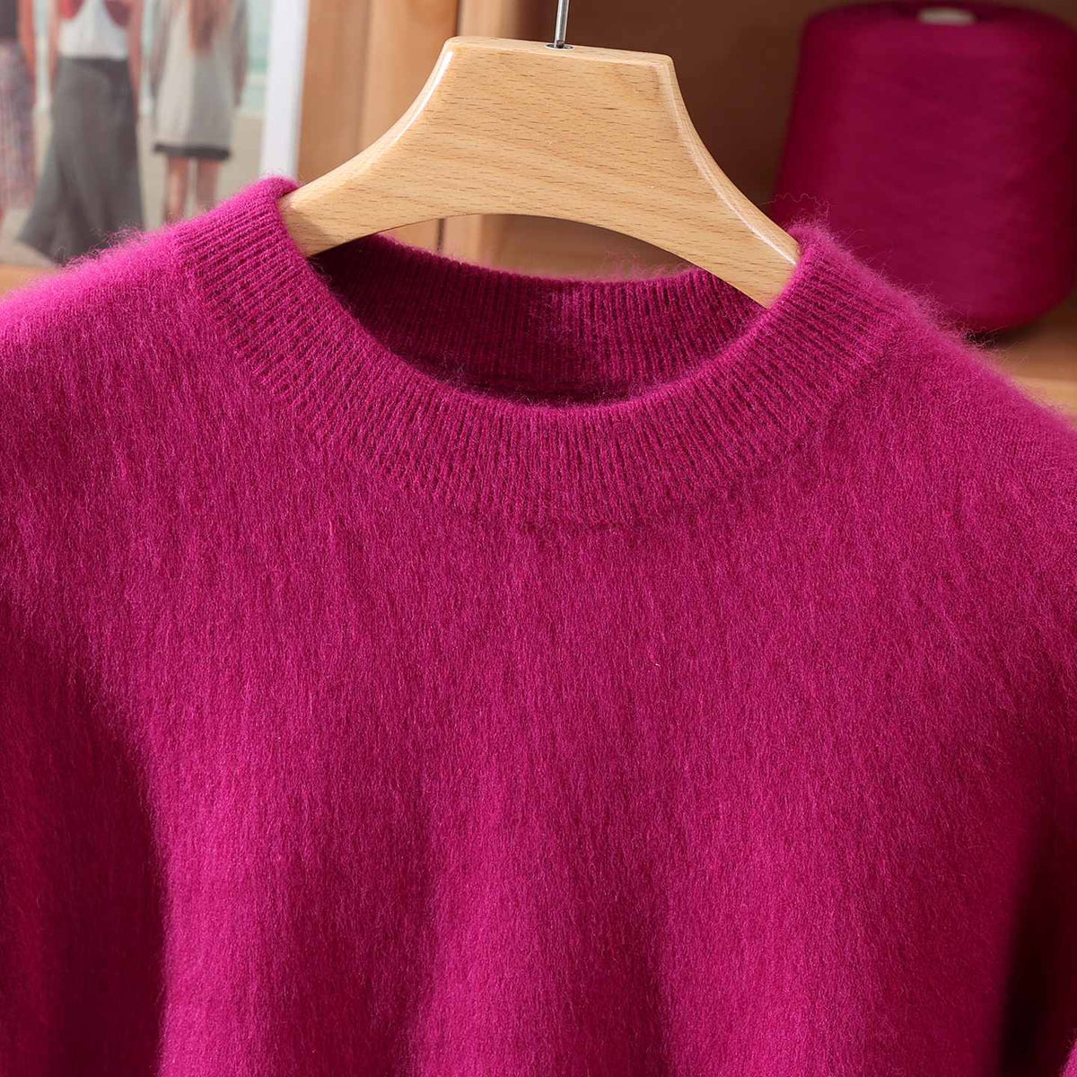 Half Height Round Neck Mink Fleece Fashionable Soft and Versatile Women's Fleece Sweater