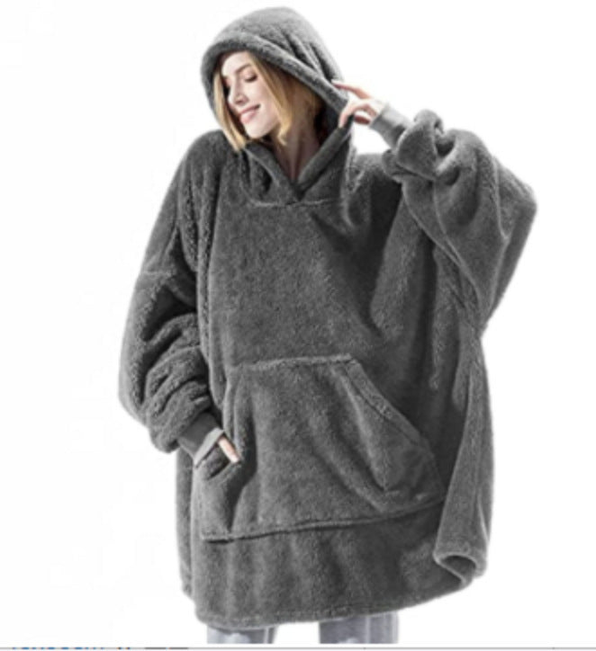 Cozy Oversized Winter Hoodie with Pocket for Women